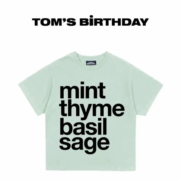 [BUNJANG] Tommy's Versary Recipe Logo Half T-Shirt Mint / 톰스벌스데이 레시피 로고 하프 티셔츠 민트 반팔 size 1