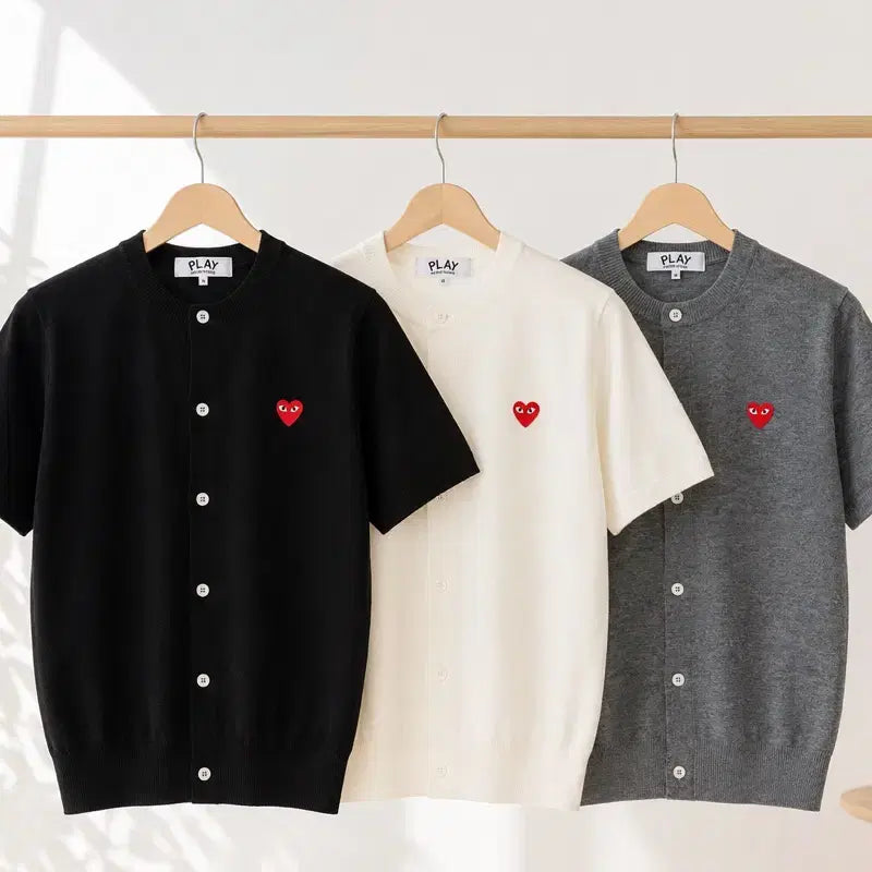 [BUNJANG] Comme des Garçons Wool Half-Sleeve Cardigan / [새상품] 여성 꼼데가르송 울 반팔 가디건