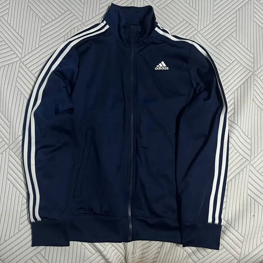 [BUNJANG] Adidas Track Top Navy Zip-Up Vintage / 아디다스 져지 네이비 105 집업 삼선 트랙탑 빈티지