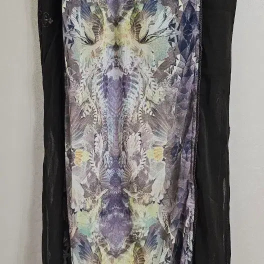[BUNJANG] Ozz Croce Psychedelic See-through Slit Khaki Skirt / ozz croce 사이키델릭 시스루 트임 카키 스커트