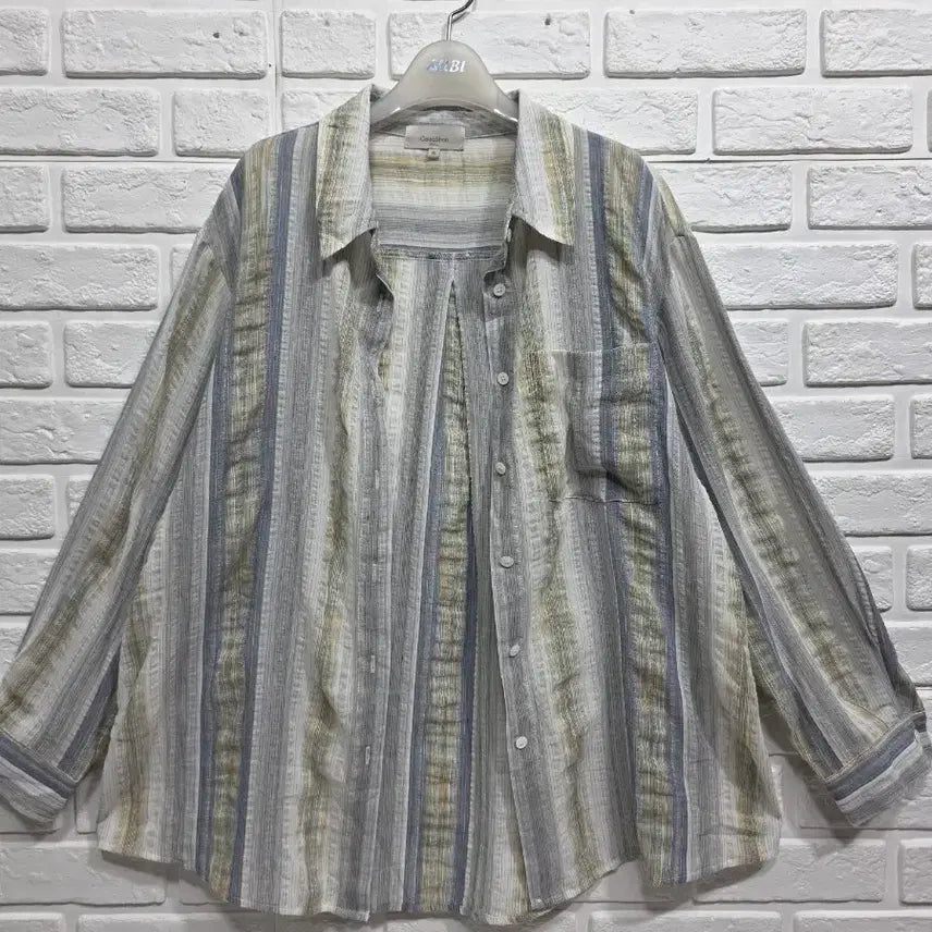 [BUNJANG] Celebshop Rayon Blend Shirt (Pastel Color Blocking) / 2026년 셀럽샵 레이온 혼방셔츠66ㅡ88