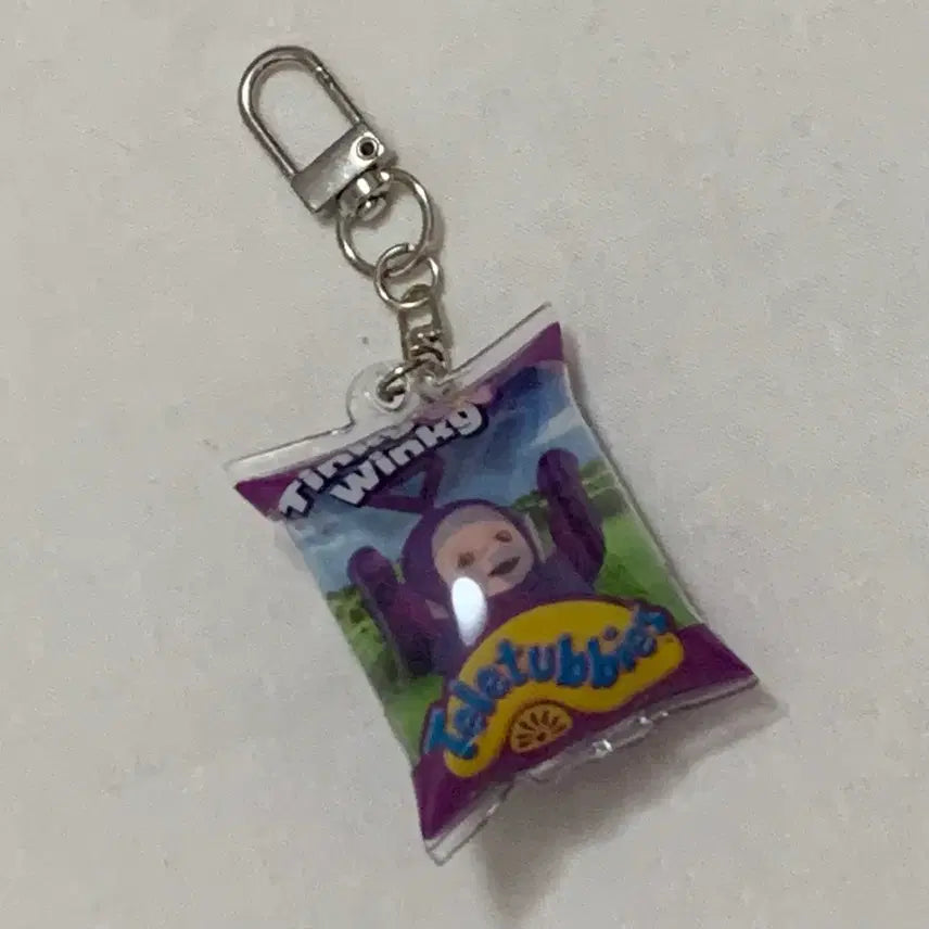 [BUNJANG] Teletubbies Tinky Winky Hologram Keyring / 텔레토비 보라돌이 홀로그램 키링