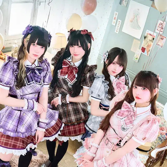 [BUNJANG] Malymoon Twin Check School Uniform Cosplay Costume / malymoon 말리문 큐루링테 시테미테 착용 트윈 체크 아이돌 교복 코스프레 코스튬