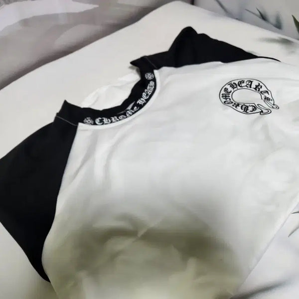 [BUNJANG] Color Block Long Sleeve T-Shirt / 긴팔 티셔츠 화이트 블랙