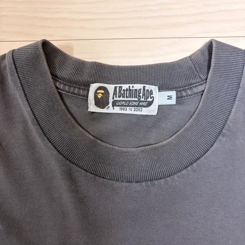 [BUNJANG] BAPE Garment Dyed Long Sleeve Charcoal M / 베이프 가먼트다이 롱슬리브 차콜 m