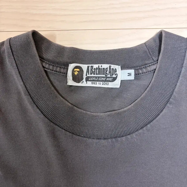 [BUNJANG] BAPE Garment Dyed Long Sleeve Charcoal M / 베이프 가먼트다이 롱슬리브 차콜 m
