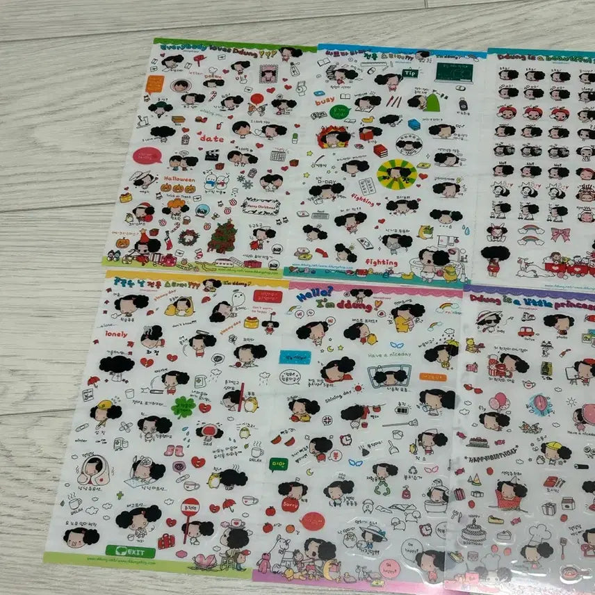 [BUNJANG] Ddung Transparent Sticker Set / ddung 뚱 투명스티커 10장 일괄~