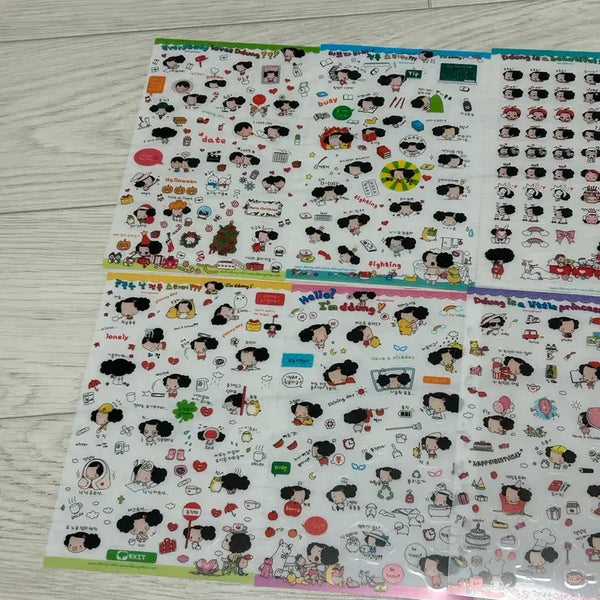 [BUNJANG] Ddung Transparent Sticker Set / ddung 뚱 투명스티커 10장 일괄~