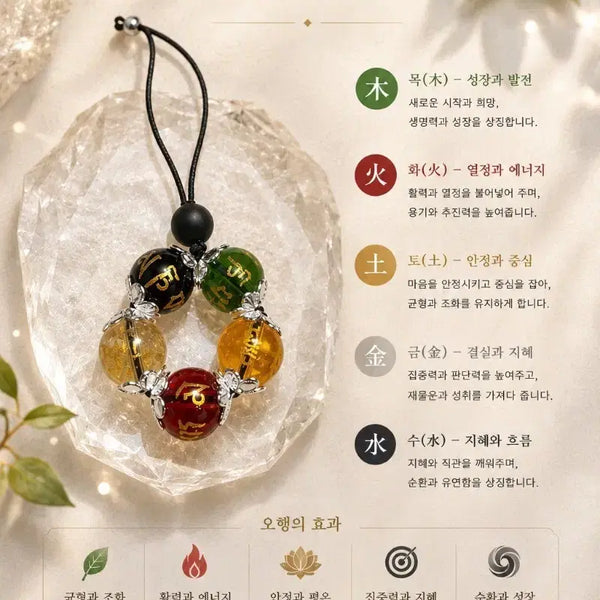 [BUNJANG] Five Elements Balancing Charm Bracelet / 오행키링