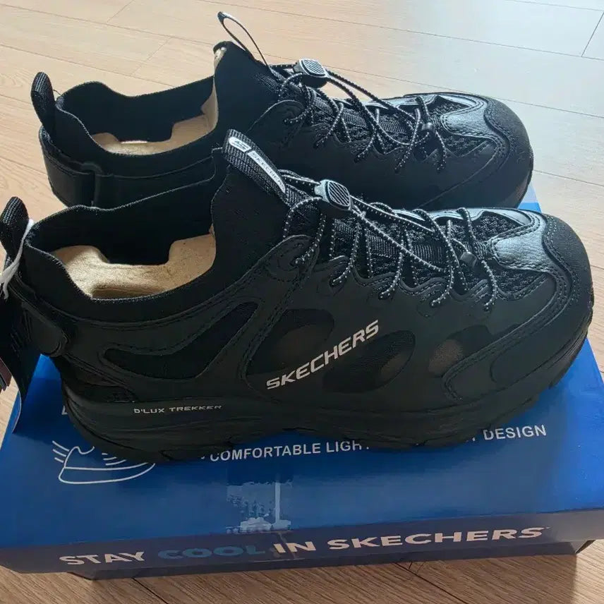 [BUNJANG] Skechers Deluxe Tracker Black Sneakers / 스케쳐스 딜럭스 트레커 블랙 운동화