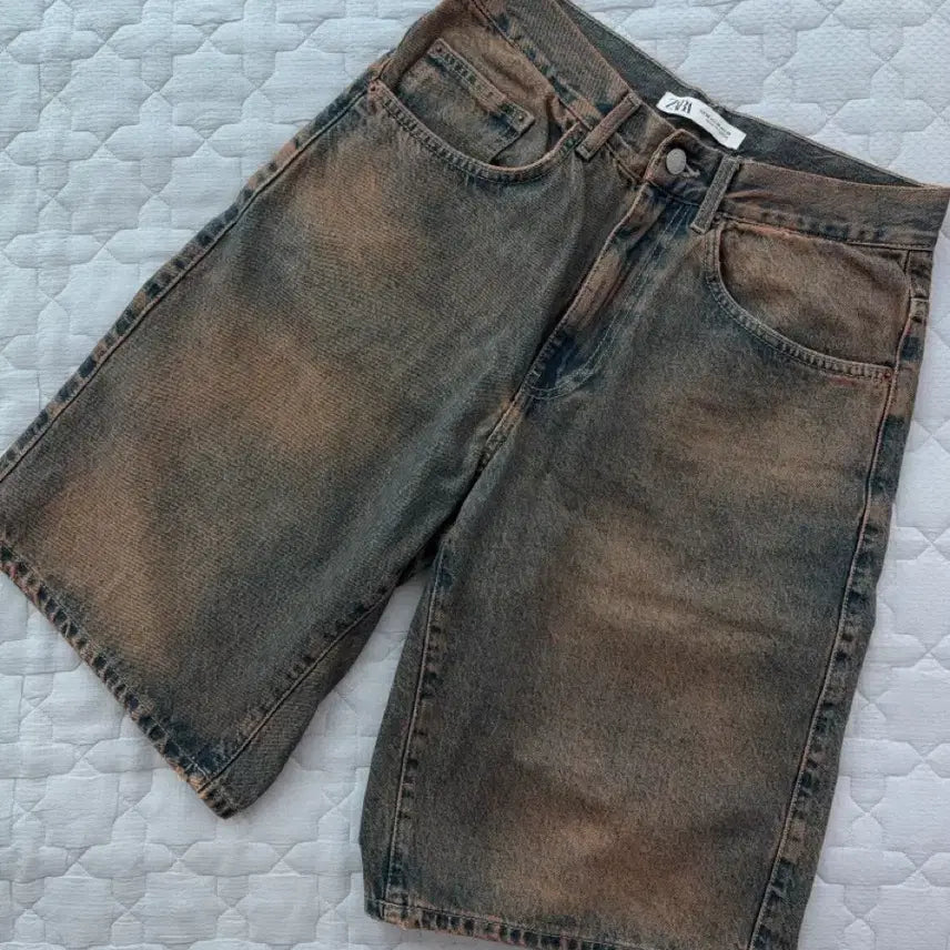 [BUNJANG] ZARA Vintage Washed Bermuda Denim Pants / ZARA 빈티지워싱 버뮤다 데님팬츠