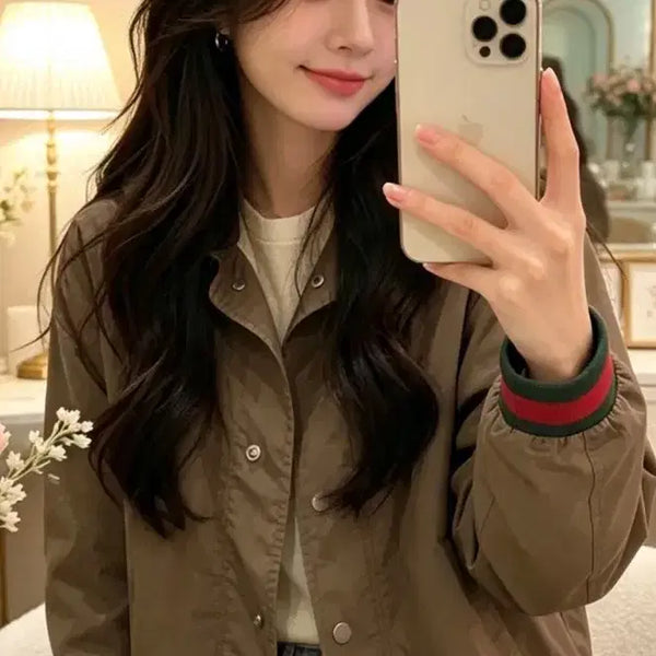 [BUNJANG] Vintage Gucci Style Bomber Jacket / 빈티지구찌 항공점퍼 브라운/그린/레드 남녀공용가능