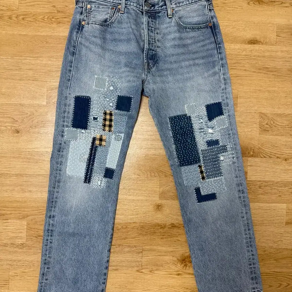 [BUNJANG] Levi's 501 Original Patchwork Selvedge Denim Jeans / 리바이스 남성 levi's 501 오리지널 패치워크 셀비지 진