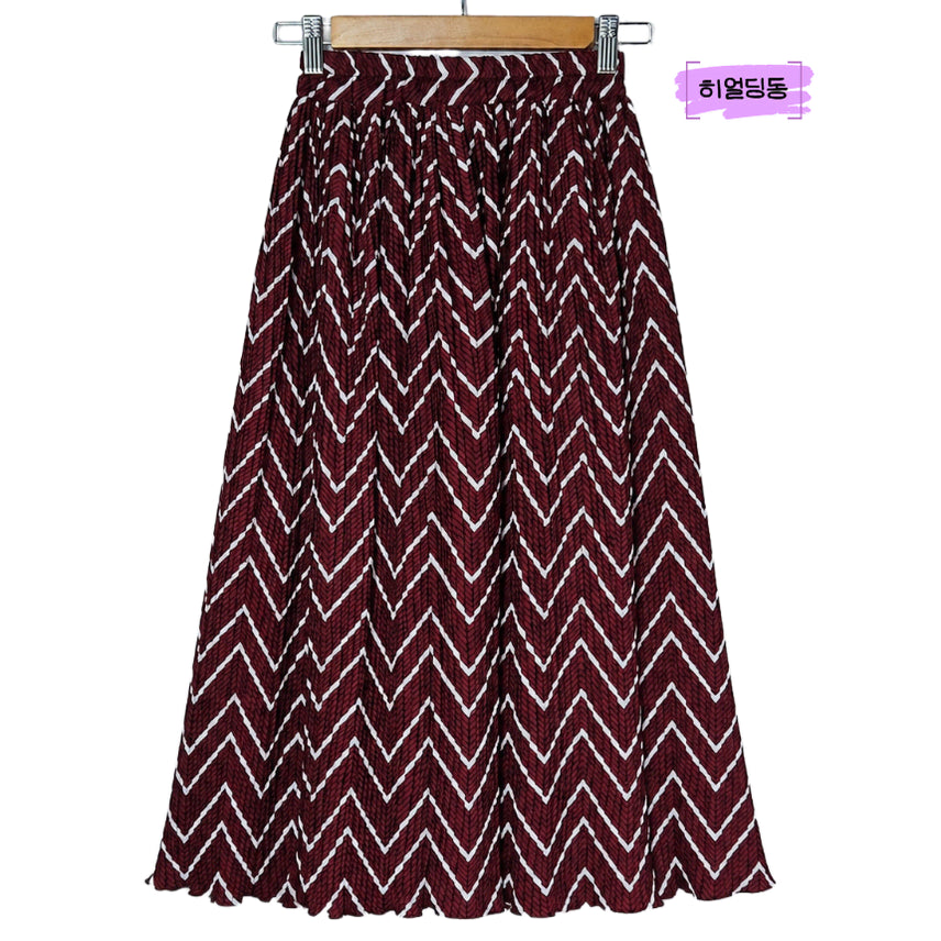 [BUNJANG] A-Line Pleated Chiffon Long Skirt / 딩동 :) 여름세일/Free/A라인 플리츠 쉬폰 롱 스커트