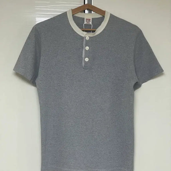 [BUNJANG] Barns Outfitters Grey Short Sleeve Henry Neck T-Shirt / barns out fitters