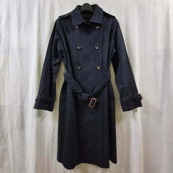 [BUNJANG] Vintage Black Cotton Trench Coat / 일본 구제 빈티지 블랙 코튼 트렌치 코트