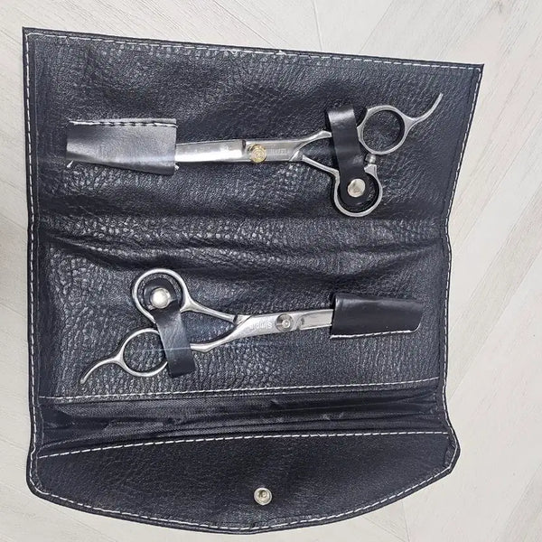 [BUNJANG] Professional Hairdressing Scissor Set with Black Pouch / 미용 가위 세트
