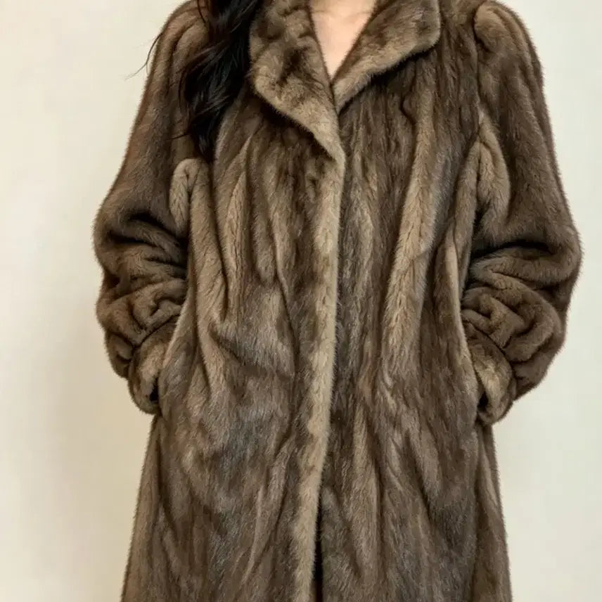 [BUNJANG] Brown Mink Coat / 밍크코트 브라운 가단60총장 100