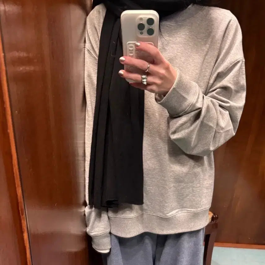 [BUNJANG] Nothing Everything Soft Sweatshirt Melange Grey / 낫띵에브리띵 소프트 스웻셔츠 멜란지 그레이