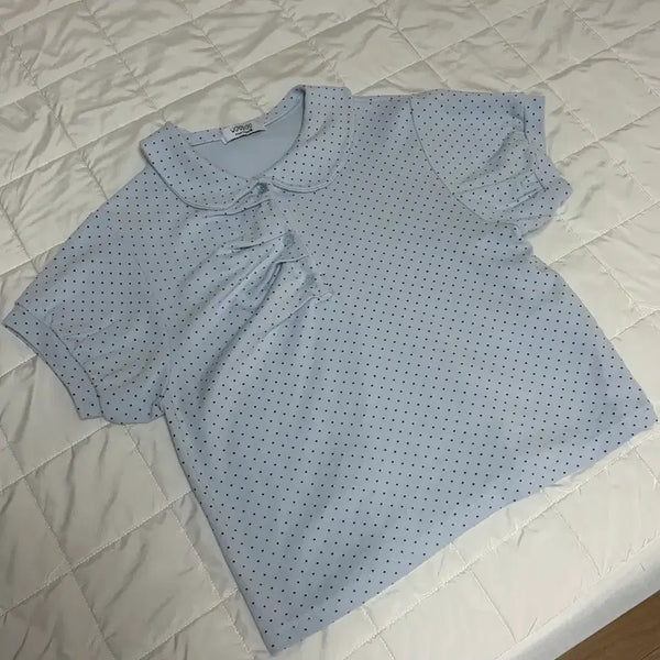 [BUNJANG] Polka Dot Short Sleeve T-Shirt / 도트 반팔