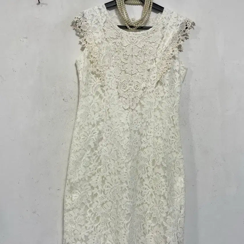 [BUNJANG] Embroidery Lace Dress - Formal Office Guest Style / 특가새)N6788 자수 레이스 원피스.정장오피스하객