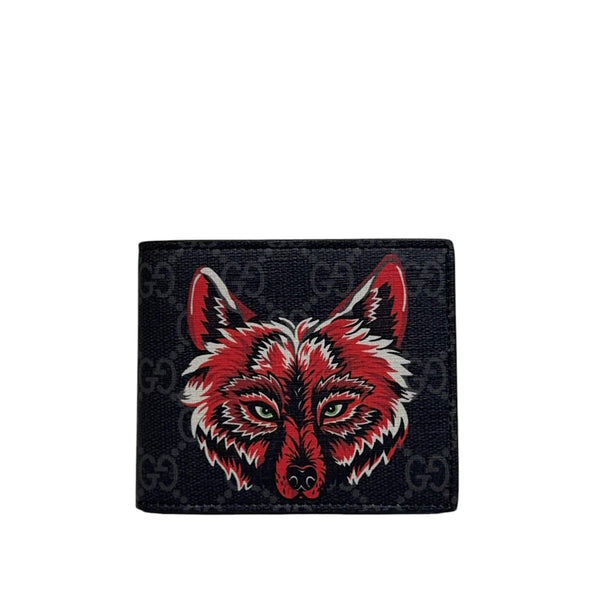 [BUNJANG] Gucci GG Supreme Red Wolf Bifold Wallet / 구찌 GG슈프림 레드울프 반지갑