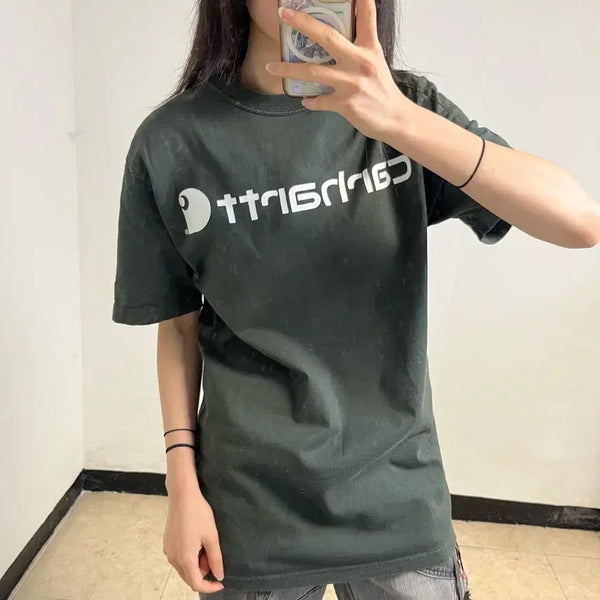 [BUNJANG] Carhartt Khaki Short Sleeve T-Shirt / 칼하트 카키 반팔