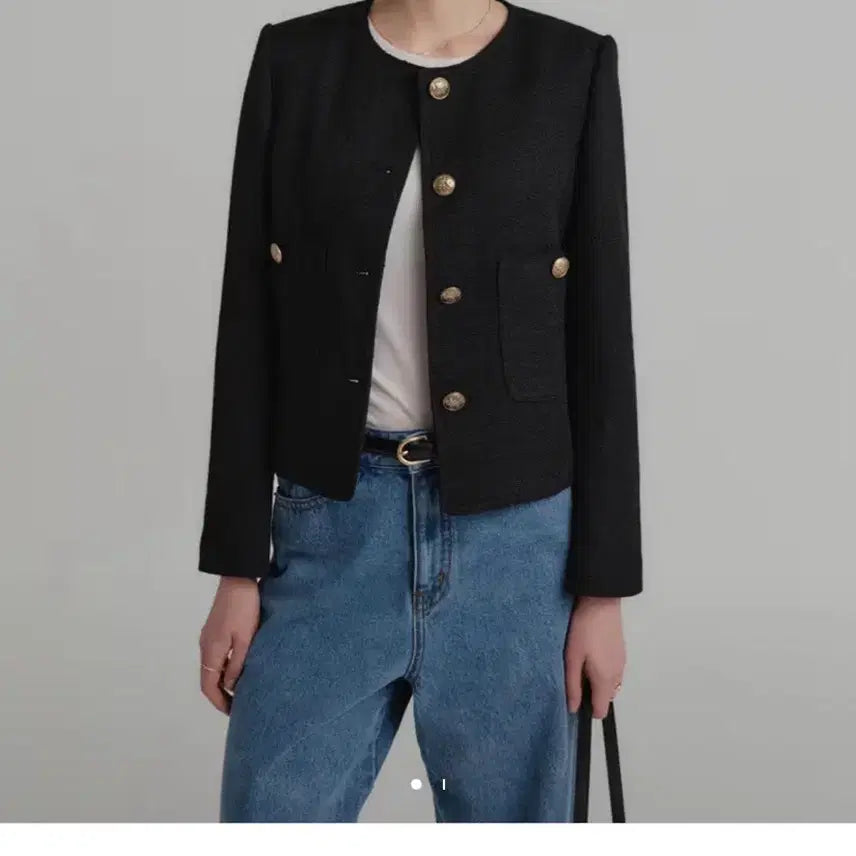 [BUNJANG] Lookast Becca Tweed Jacket Black M / 룩캐스트 블랙 베카 트위드 자켓 M