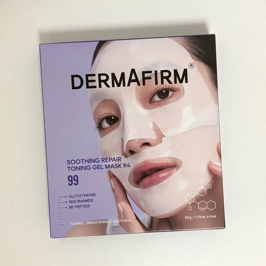 [BUNJANG] Dermafirm Soothing Repair Toning Gel Mask R4 (4 Sheets) / 미개봉) 더마펌 수딩 리페어 토닝 겔 마스크 R4 4매입