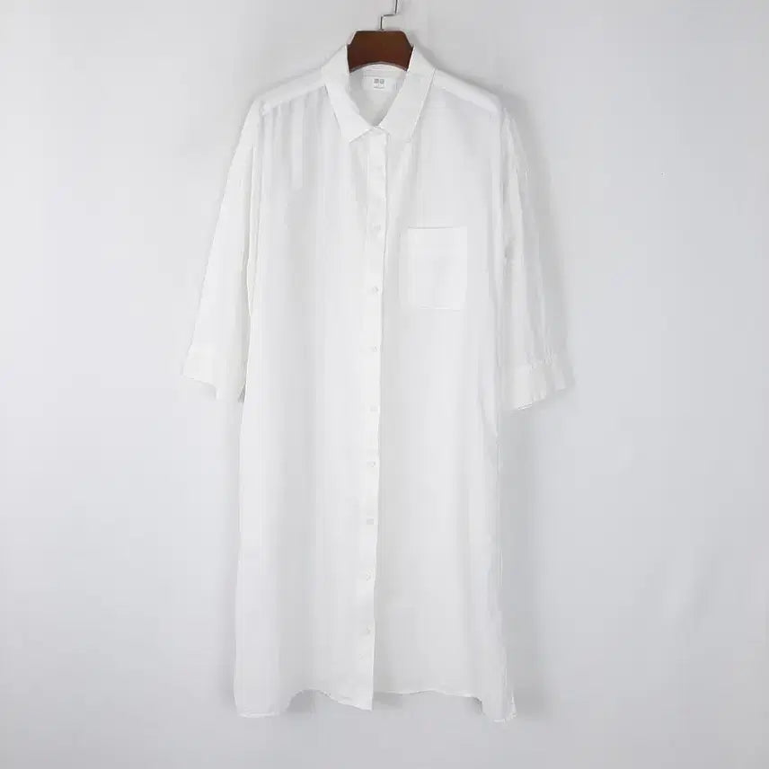 [BUNJANG] Uniqlo Belted Linen Blend Shirt Dress L / 유니클로 벨티드 린넨혼방셔츠원피스L