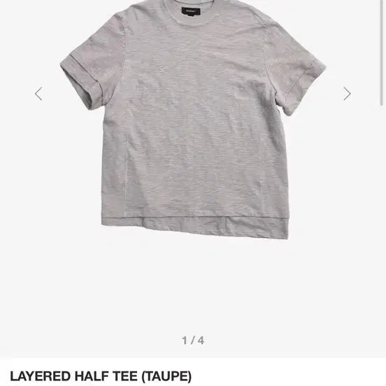 [BUNJANG] 999HUMANITY Layered Half T-Shirt (Taupe) / 999휴머니티 레이어드 하프 티 (TAUPE) 2사이즈