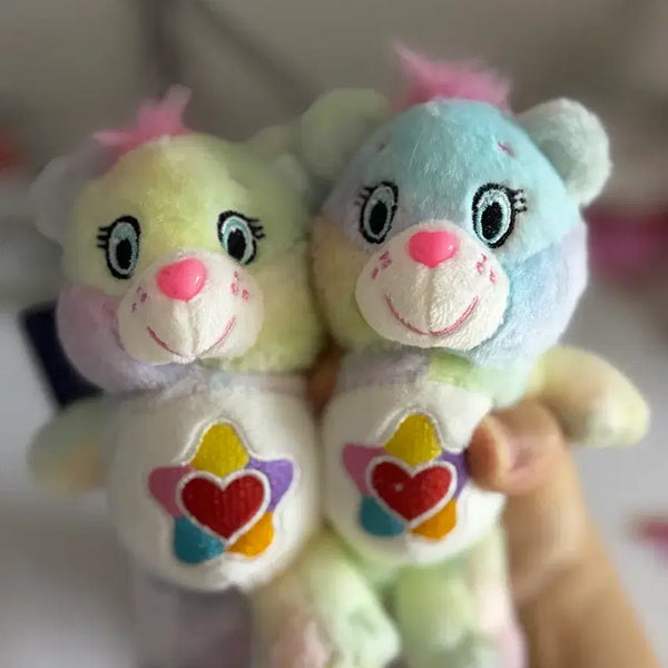 [BUNJANG] Care Bears Rainbow Plush Keychain Bundle Set / 케어베어 레인보우 인형 키링/ 2개 일괄가격/ 일괄판매