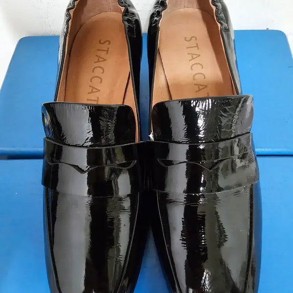 [BUNJANG] Staccato Black Patent Chunky Platform Loafers (225) / 스타카토 블랙 페이던트 통굽 로퍼 225. 새제품
