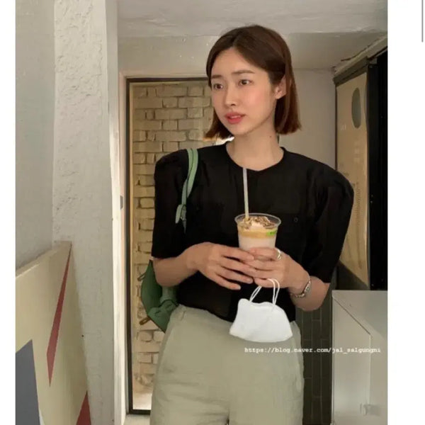 [BUNJANG] GROVE Berry Blouse Black / 그로브스토어 grove 베리 블라우스 블랙