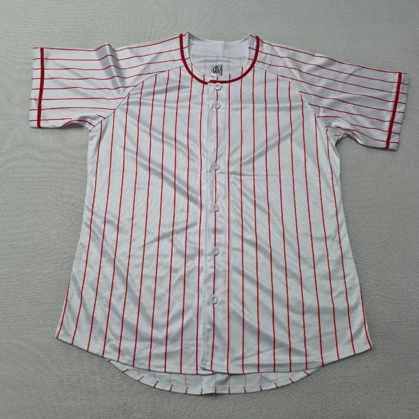 [BUNJANG] UTU Baseball Jersey White/Red Stripe Size 100 / UTU 야구 유니폼 져지 화이트/레드 줄무늬 100