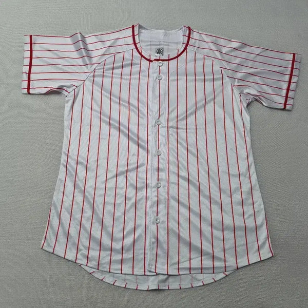 [BUNJANG] UTU Baseball Jersey White/Red Stripe Size 100 / UTU 야구 유니폼 져지 화이트/레드 줄무늬 100