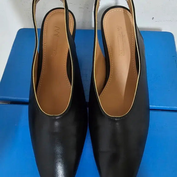 [BUNJANG] M Designer Women's Mule Slingback Shoes / M 디자이너 슈즈 여성 뮬 슬링백 블랙  240 E.  새제품