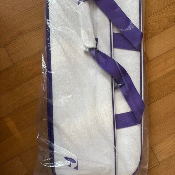 [BUNJANG] Boston Bag White/Purple / 가방 보스턴백 화이트/퍼플