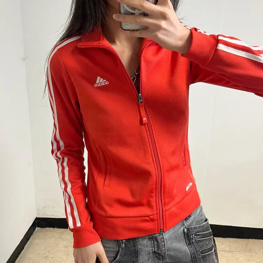 [BUNJANG] Adidas Red Track Jacket Women's Size 85 / 아디다스 레드 져지