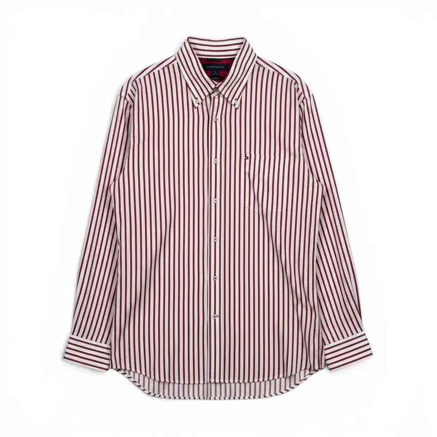 [BUNJANG] Tommy Hilfiger Men's Red Stripe Shirt / (M) 타미힐피거 레드 스트라이프 셔츠