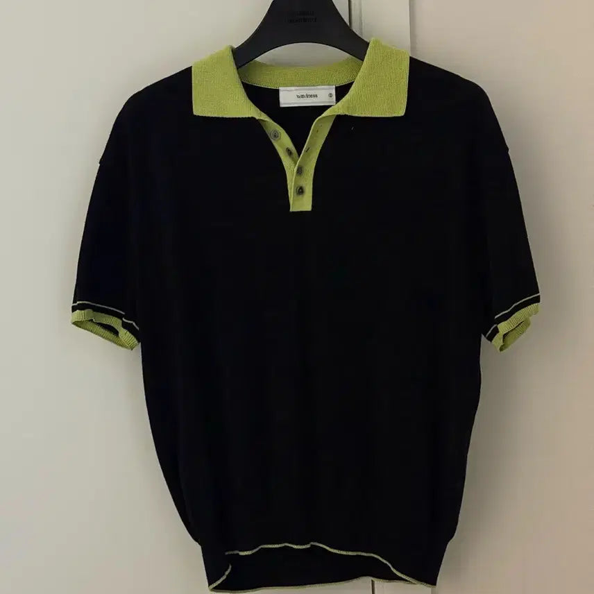 [BUNJANG] Waveness Polo Collar T-shirt Size 2 Black Green / [ 웨이비니스  폴로 카라티 2사이즈 블랙그린 ]