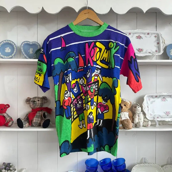 [BUNJANG] KOZMIK 90's All Over Graphic Art T-Shirt / KOZMIK(코즈믹) 90's 올오버 그래픽 아트 반팔 티셔츠