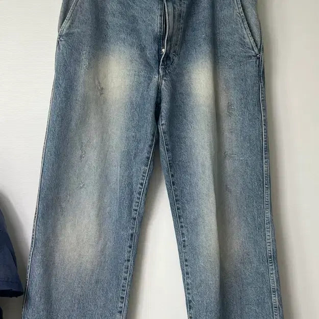 [BUNJANG] Pottery One Washed Wide Denim Mid Blue 2 Size / 포터리 원워시드 와이드데님 미드블루2 2사이즈