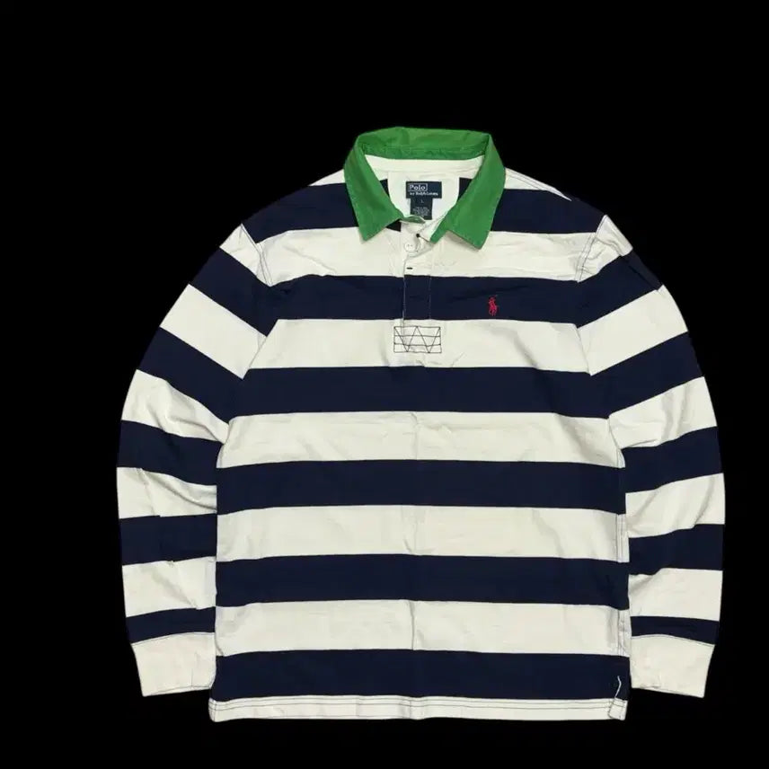 [BUNJANG] Polo Ralph Lauren Striped Rugby Shirt Long Sleeve / 폴로 랄프로렌 스트라이프 럭비티 긴팔