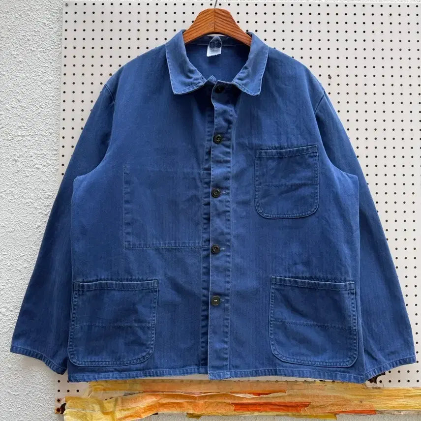 [BUNJANG] 1970s German HBT Herringbone Work Jacket / 1970s GERMAN FADED WASHED HBT 헤링본워크자켓
