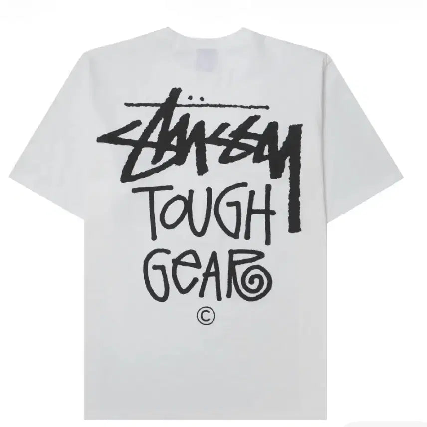 [BUNJANG] Stussy Tough Gear Short Sleeve T-Shirt White L / 스투시 터프 기어 반팔 티셔츠 화이트 L사이즈