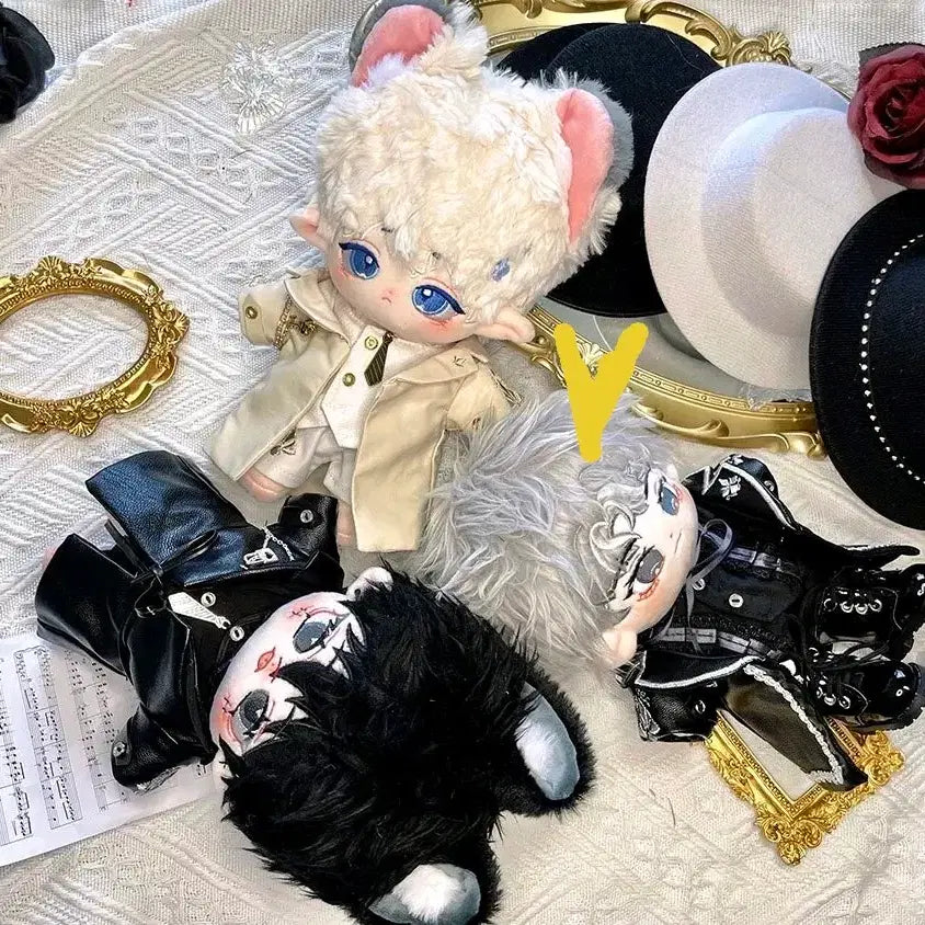 [BUNJANG] Mafia Coat Set (Black) for 20cm Dolls / 20cm 인형옷 마피아 코트 블랙 SP