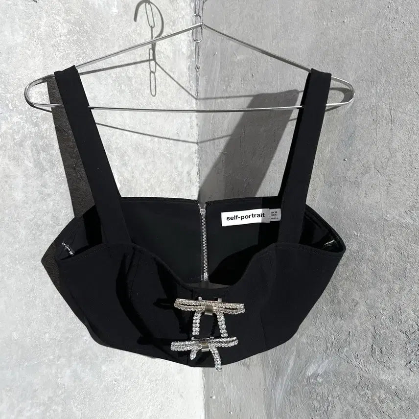 [BUNJANG] Self Portrait Crepe Cropped Top UK10 (Women's S-M) / [여S-M] 셀프 포트레이트 크레페 크롭 탑