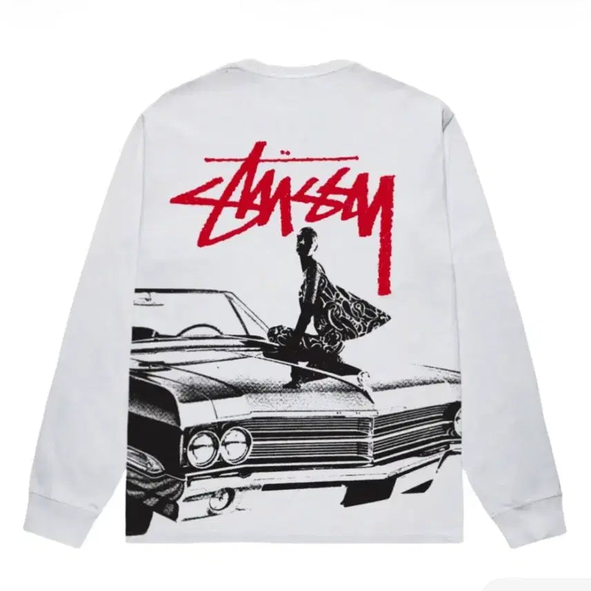 [BUNJANG] Stussy Beat Crazy Long Sleeve T-Shirt White XL / 스투시 비트 크레이지 롱슬리브 티셔츠 화이트 XL