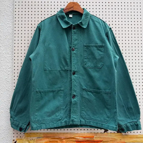 [BUNJANG] 1970s French Vintage Forest Green Twill Cotton Work Jacket / 70s FRENCH VINTAGE FOREST GREEN 프렌치워크자켓